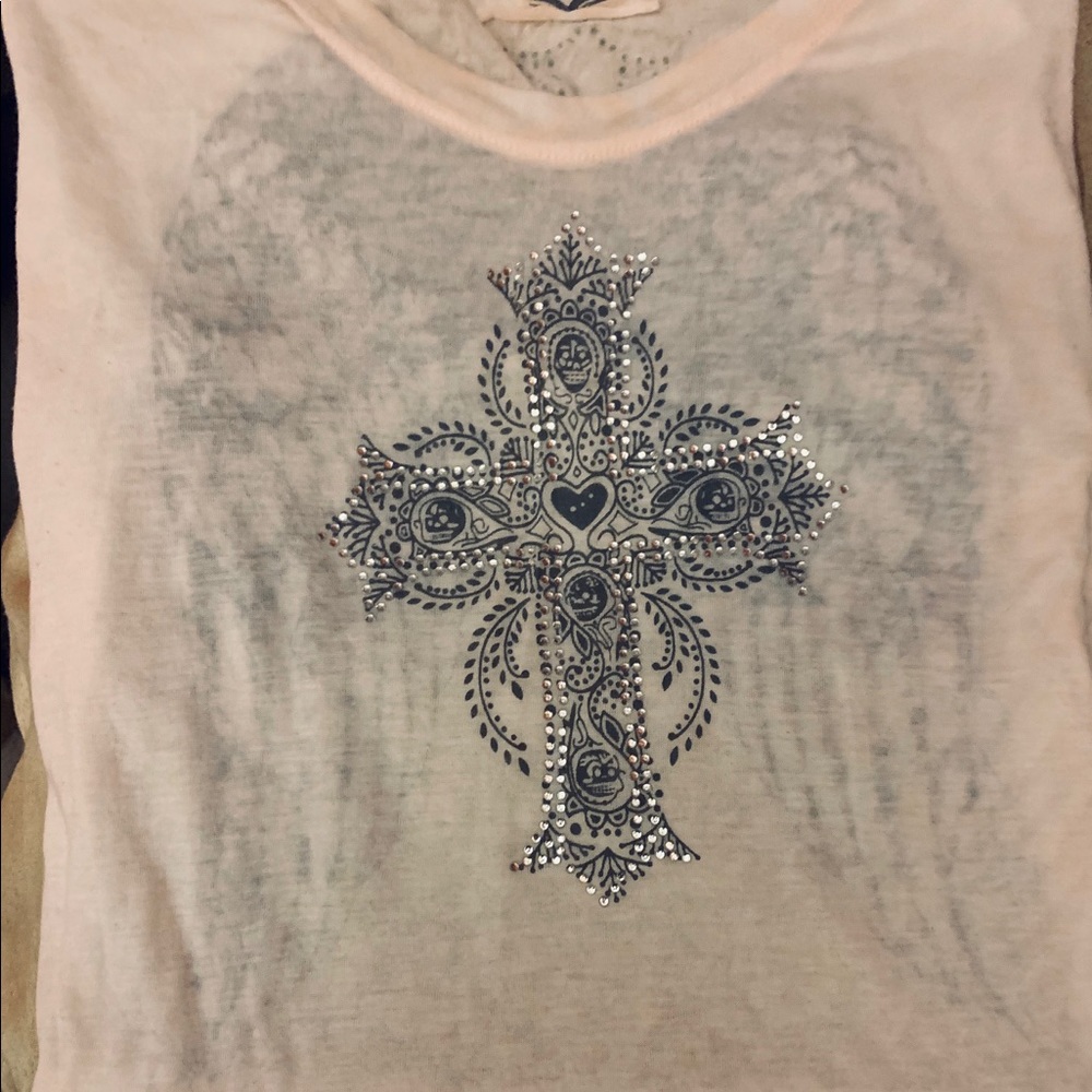 Sheer Pink Cattlelac embellished top